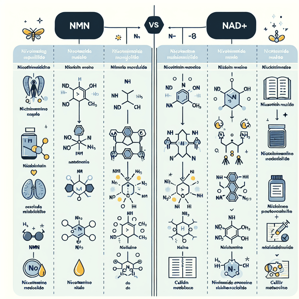 An image of NMN vs NAD+ Comparison